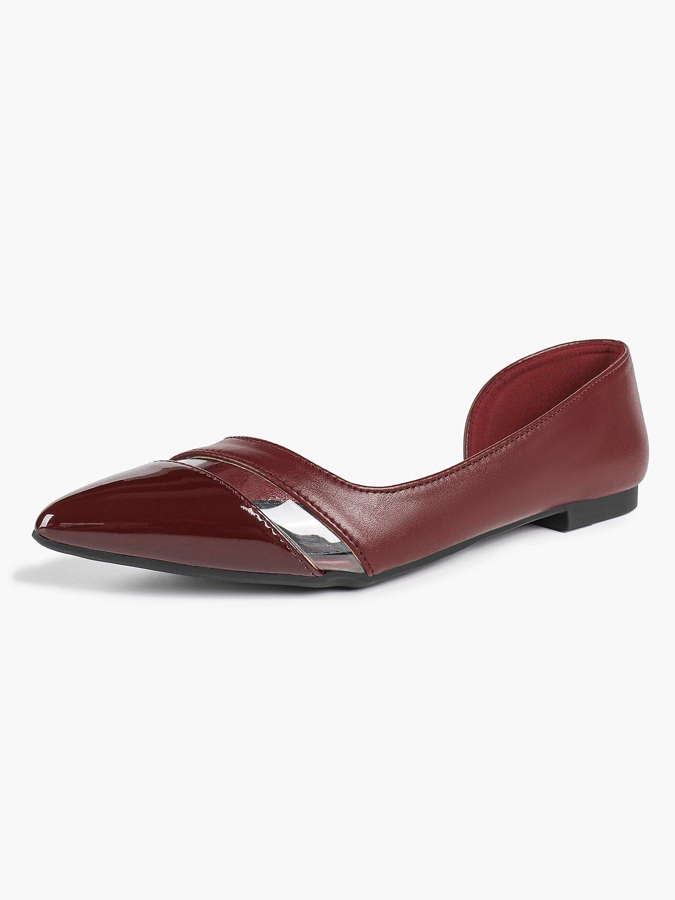 Pointed Toe Flats D'Orsay Style Casual Office Shoes