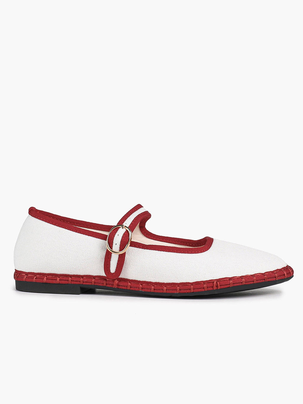 Women's Woven Mary Jane Flats Brown Trim Slip On Shoes Vacation Dailywear Shoes ISHIFIVAN