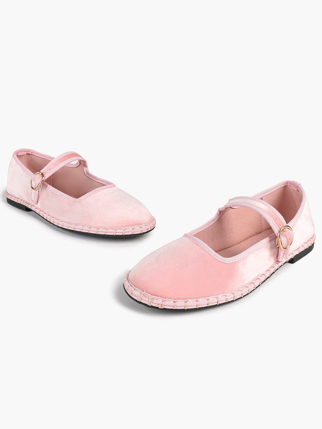 Women's Woven Mary Jane Flats Brown Trim Slip On Shoes Vacation Dailywear Shoes ISHIFIVAN