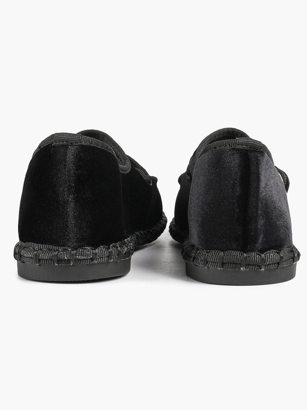 Women's Black Velvet Double-Strap Mary Jane Flats Pointed Toe Slip On Shoes Casual Shoes ISHIFIVAN
