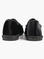 Women's Black Velvet Double-Strap Mary Jane Flats Pointed Toe Slip On Shoes Casual Shoes ISHIFIVAN