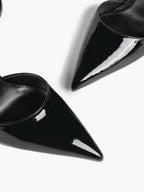 White Bow Ankle Strap Heels Pointed Toe Stiletto Pumps with Adjustable Buckle Engagement Party Office Shoes