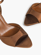 Open Toe Single Band Ankle Strap Heels Adjustable Sandals for Summer Date