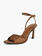 Open Toe Single Band Ankle Strap Heels Adjustable Sandals for Summer Date