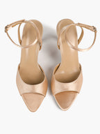 Open Toe Single Band Ankle Strap Heels Adjustable Sandals for Summer Date