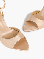 Open Toe Single Band Ankle Strap Heels Adjustable Sandals for Summer Date