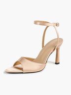 Open Toe Single Band Ankle Strap Heels Adjustable Sandals for Summer Date