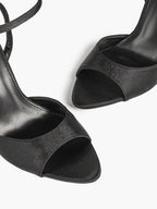 Open Toe Single Band Ankle Strap Heels Adjustable Sandals for Summer Date