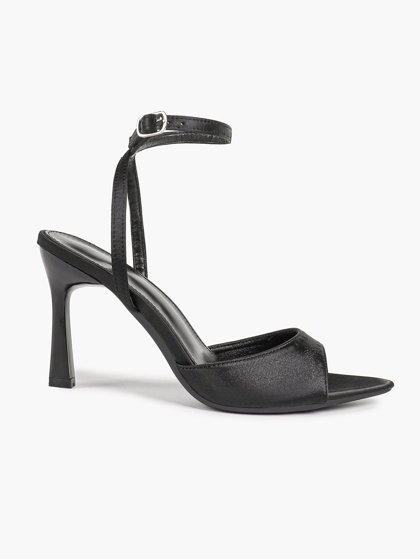 Open Toe Single Band Ankle Strap Heels Adjustable Sandals for Summer Date
