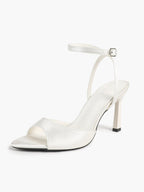 Open Toe Single Band Ankle Strap Heels Adjustable Sandals for Summer Date