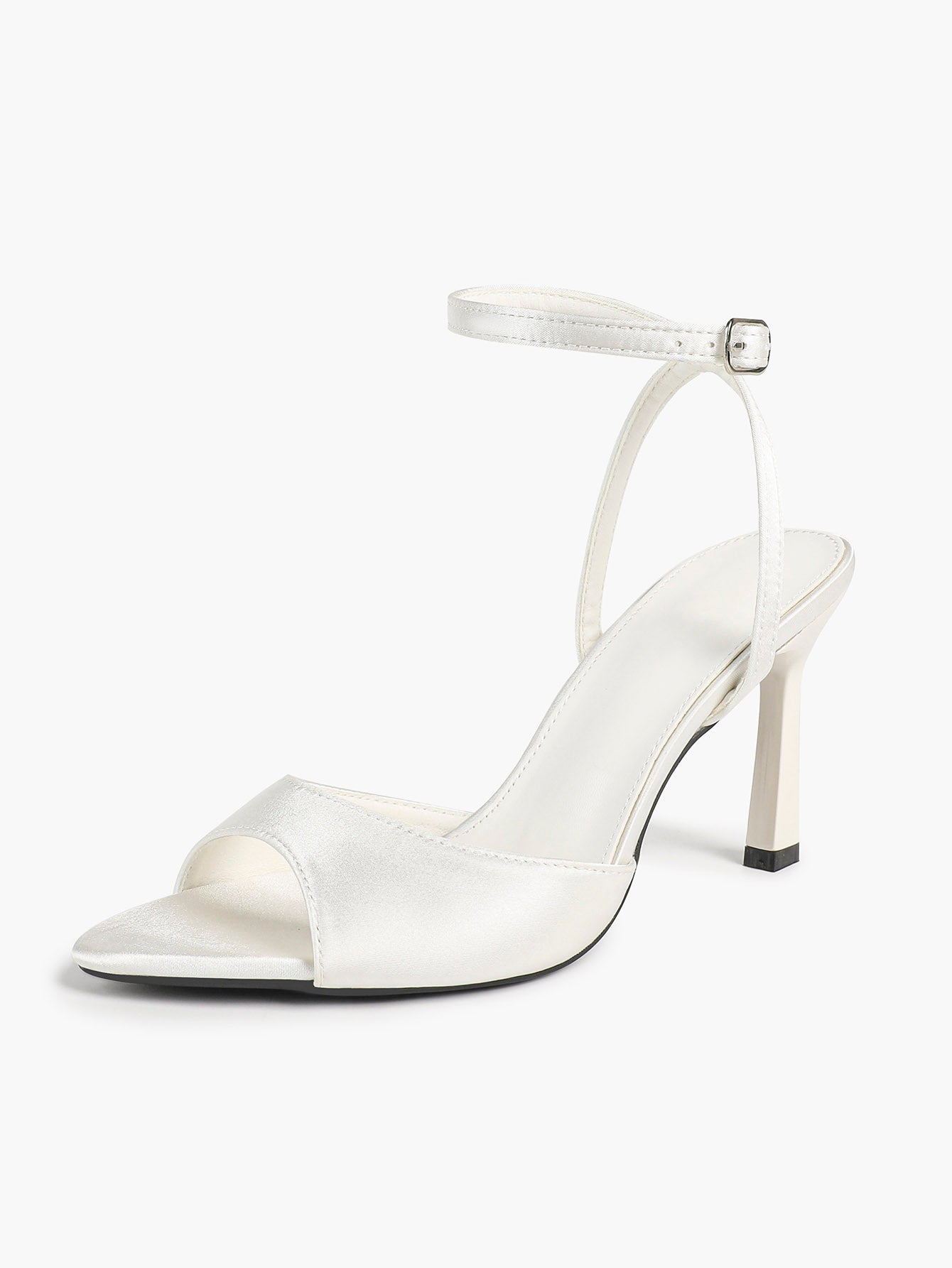 Open Toe Single Band Ankle Strap Heels Adjustable Sandals for Summer Date