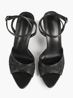 Pink Lace Ankle Strap Sandals Flared Block Heel for Summer Holiday and Casual Daily Wear