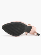 Pink Lace Ankle Strap Sandals Flared Block Heel for Summer Holiday and Casual Daily Wear