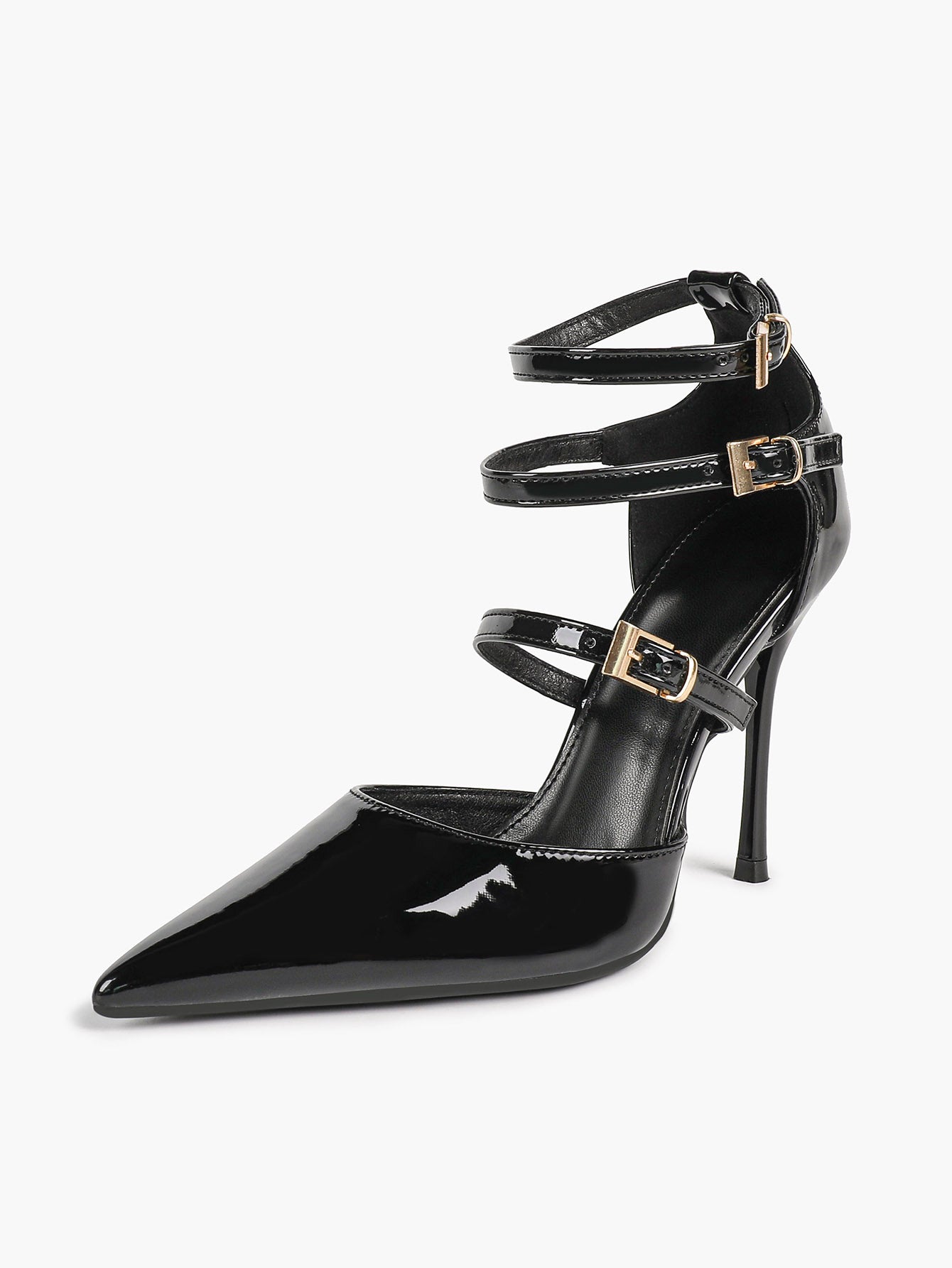 Pointed Toe Stiletto Heels Women Multi-Strap Adjustable Buckle Pumps Sexy Heels Club Party