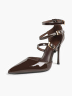Pointed Toe Stiletto Heels Women Multi-Strap Adjustable Buckle Pumps Sexy Heels Club Party