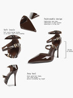 Pointed Toe Stiletto Heels Women Multi-Strap Adjustable Buckle Pumps Sexy Heels Club Party