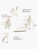 Pointed Toe Stiletto Heels Women Multi-Strap Adjustable Buckle Pumps Sexy Heels Club Party