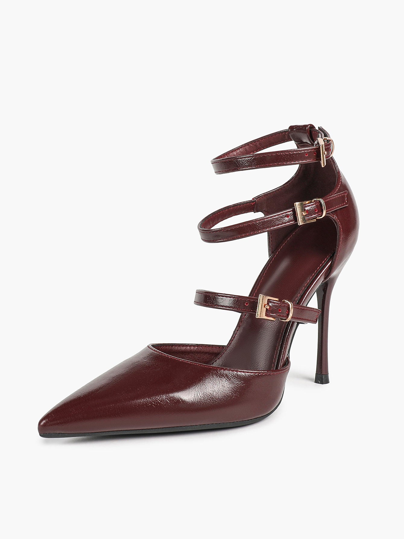 Pointed Toe Stiletto Heels Women Multi-Strap Adjustable Buckle Pumps Sexy Heels Club Party