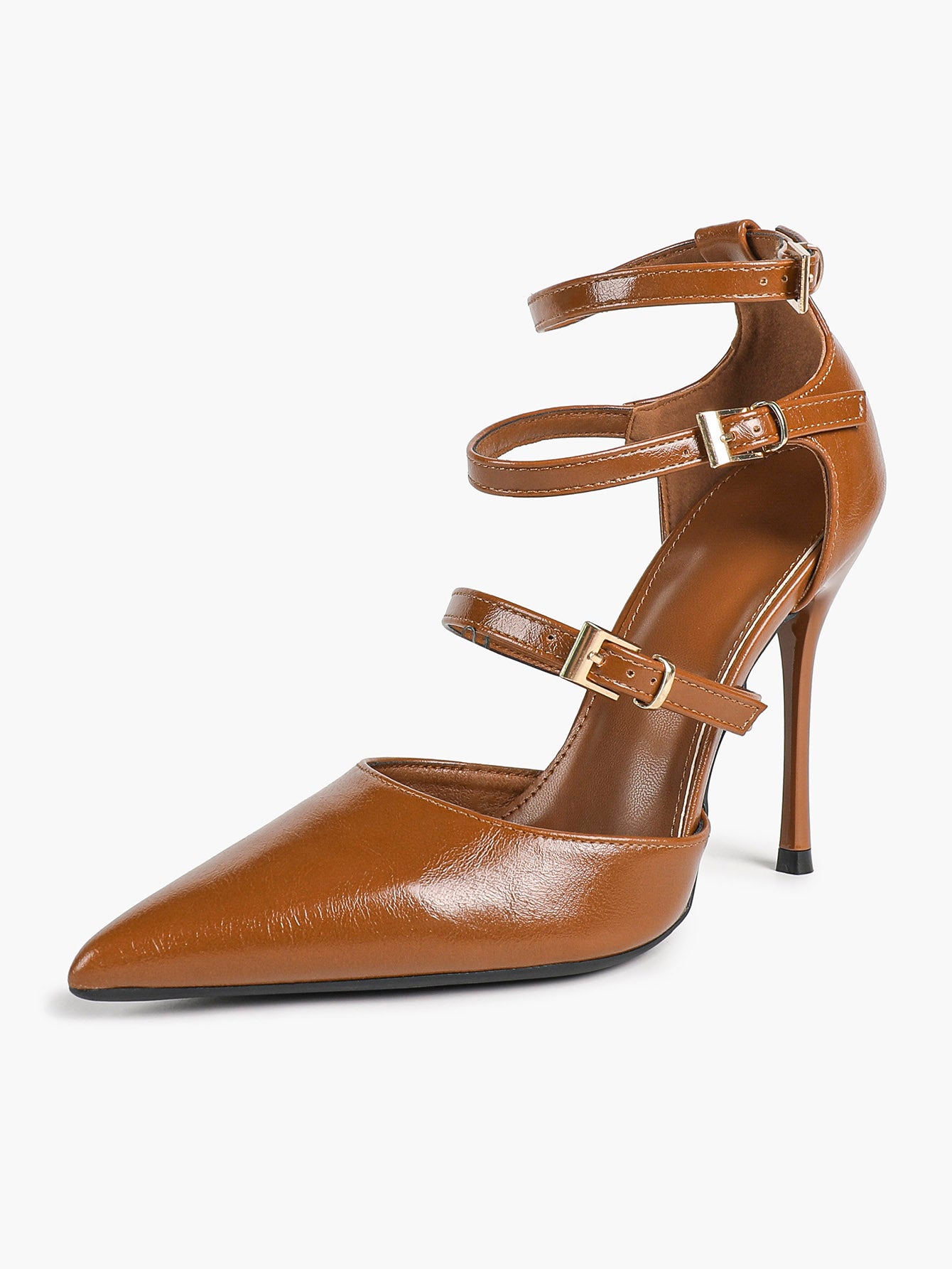Pointed Toe Stiletto Heels Women Multi-Strap Adjustable Buckle Pumps Sexy Heels Club Party