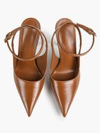 Women's Elegant Patent Leather Pointed Toe Pumps Ankle Strap Stiletto Heels Nightclub Daily Dating