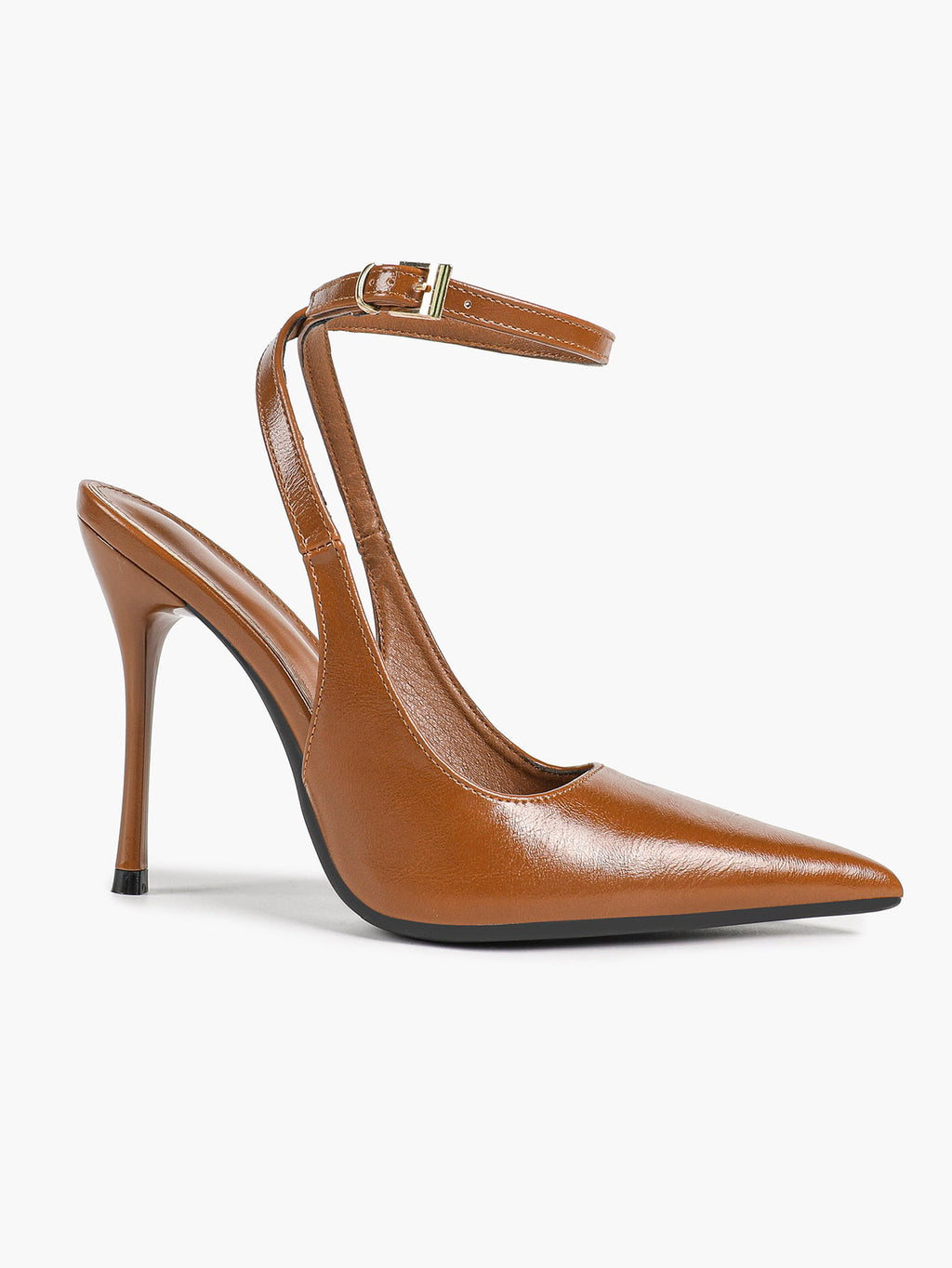 Women's Elegant Patent Leather Pointed Toe Pumps Ankle Strap Stiletto Heels Nightclub Daily Dating