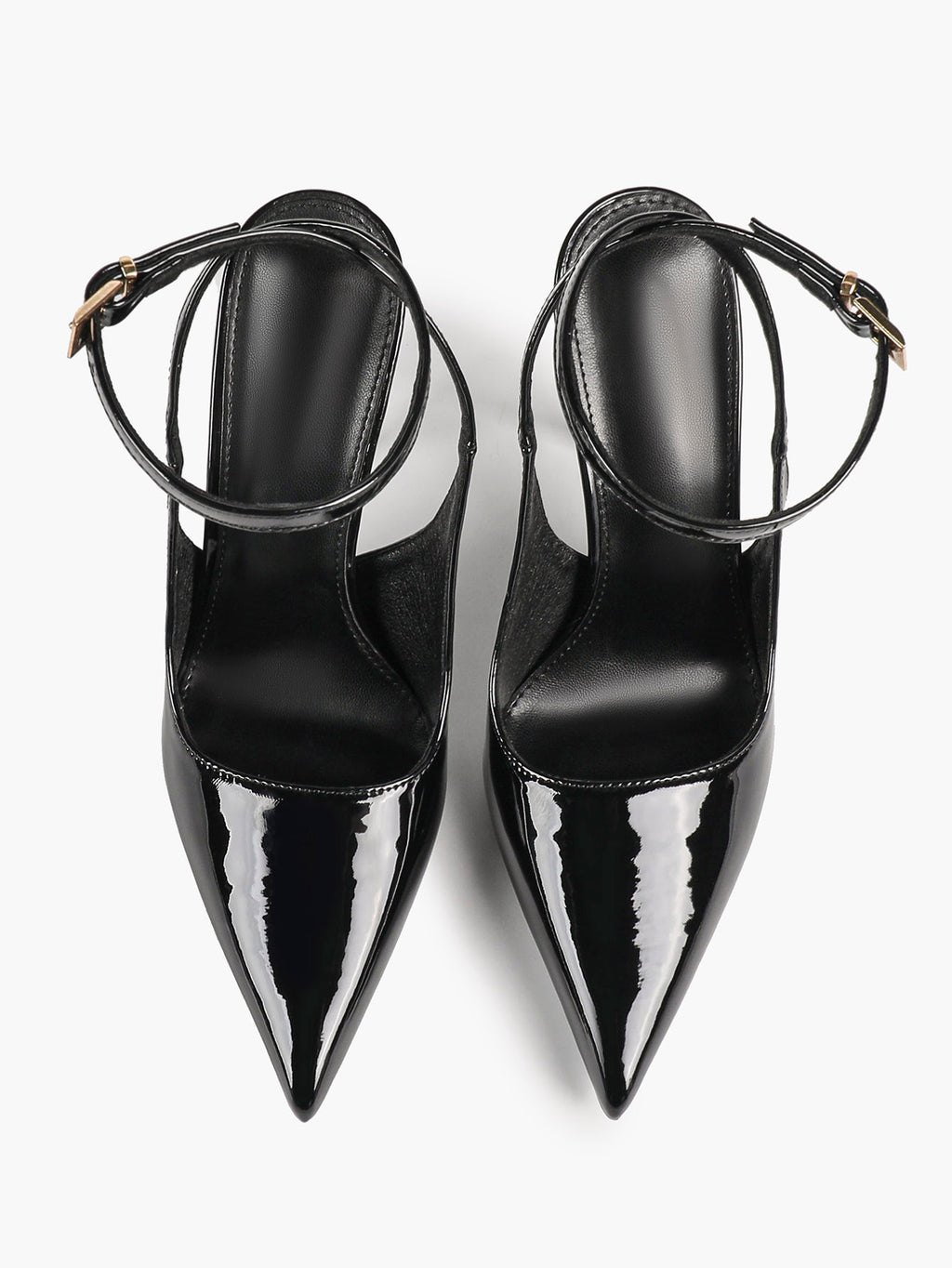 Women's Elegant Patent Leather Pointed Toe Pumps Ankle Strap Stiletto Heels Nightclub Daily Dating