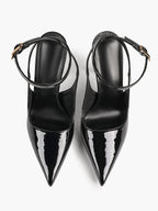 Women's Elegant Patent Leather Pointed Toe Pumps Ankle Strap Stiletto Heels Nightclub Daily Dating
