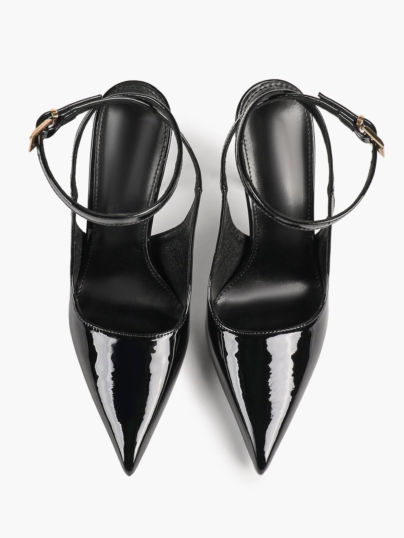 Women's Elegant Patent Leather Pointed Toe Pumps Ankle Strap Stiletto Heels Nightclub Daily Dating