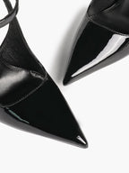 Women's Elegant Patent Leather Pointed Toe Pumps Ankle Strap Stiletto Heels Nightclub Daily Dating