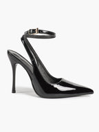 Women's Elegant Patent Leather Pointed Toe Pumps Ankle Strap Stiletto Heels Nightclub Daily Dating