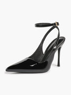 Women's Elegant Patent Leather Pointed Toe Pumps Ankle Strap Stiletto Heels Nightclub Daily Dating