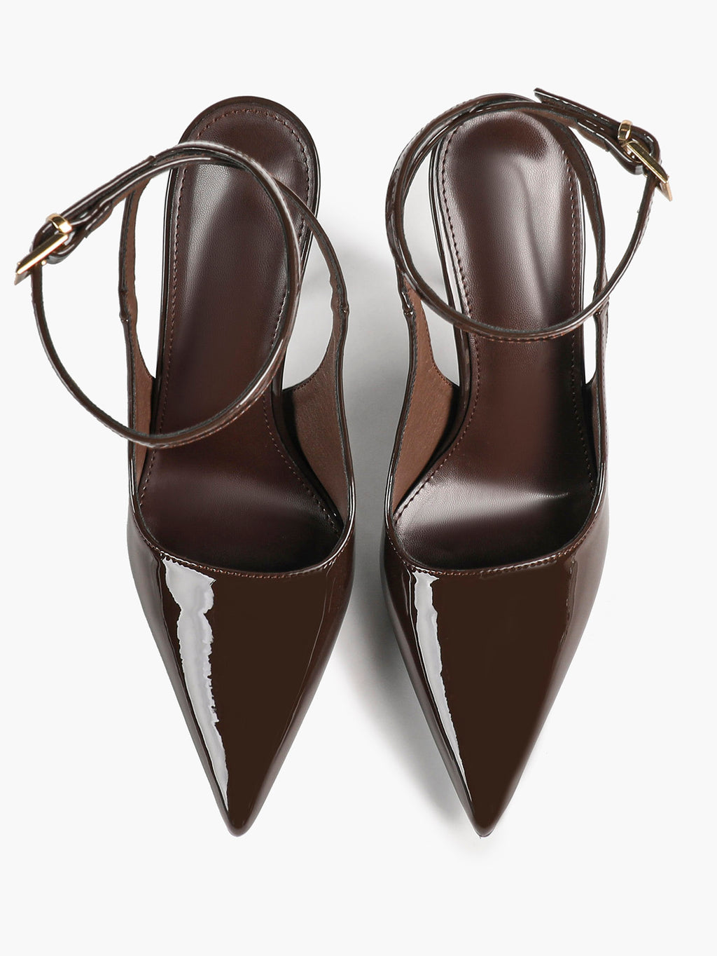 Women's Elegant Patent Leather Pointed Toe Pumps Ankle Strap Stiletto Heels Nightclub Daily Dating