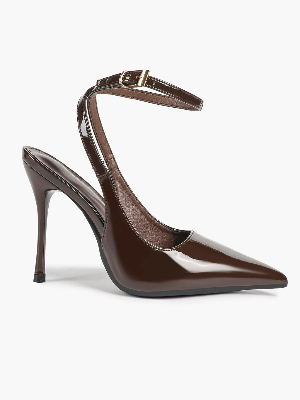 Women's Elegant Patent Leather Pointed Toe Pumps Ankle Strap Stiletto Heels Nightclub Daily Dating