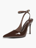 Women's Elegant Patent Leather Pointed Toe Pumps Ankle Strap Stiletto Heels Nightclub Daily Dating