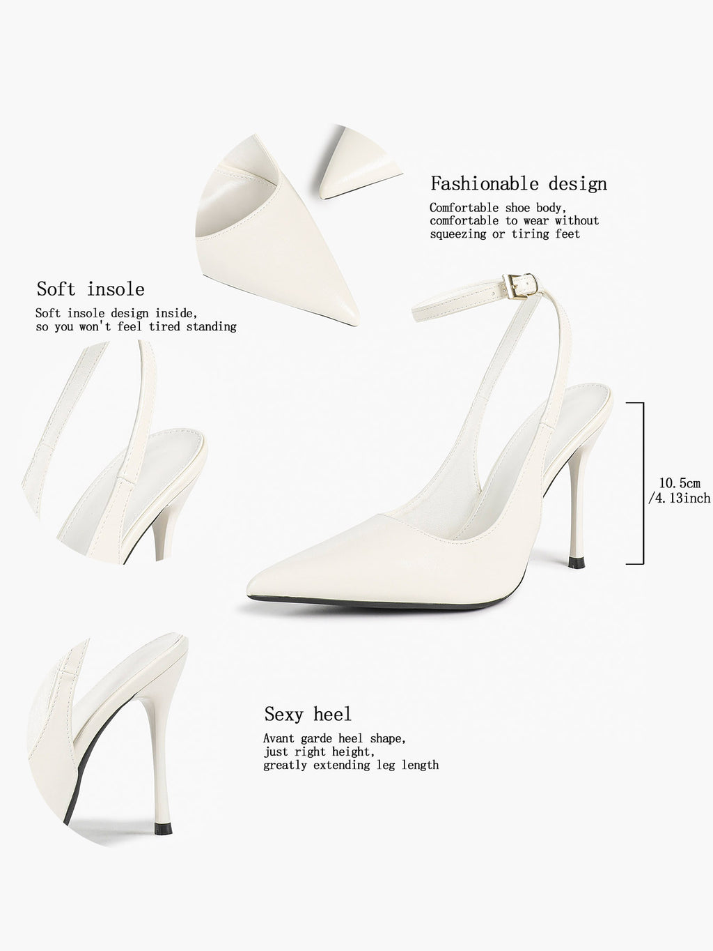 Women's Elegant Patent Leather Pointed Toe Pumps Ankle Strap Stiletto Heels Nightclub Daily Dating