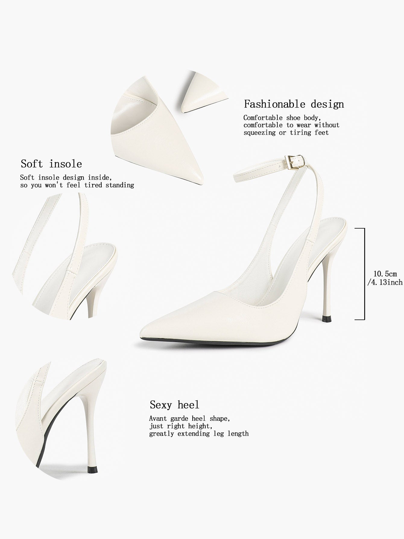 Women's Elegant Patent Leather Pointed Toe Pumps Ankle Strap Stiletto Heels Nightclub Daily Dating