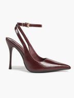 Women's Elegant Patent Leather Pointed Toe Pumps Ankle Strap Stiletto Heels Nightclub Daily Dating
