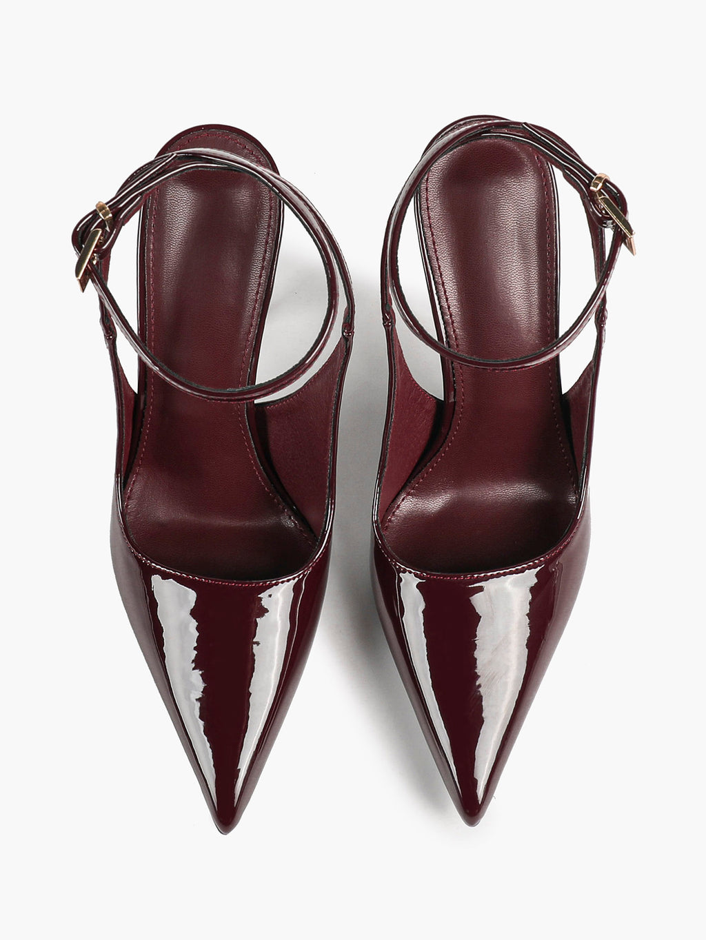 Women's Elegant Patent Leather Pointed Toe Pumps Ankle Strap Stiletto Heels Nightclub Daily Dating