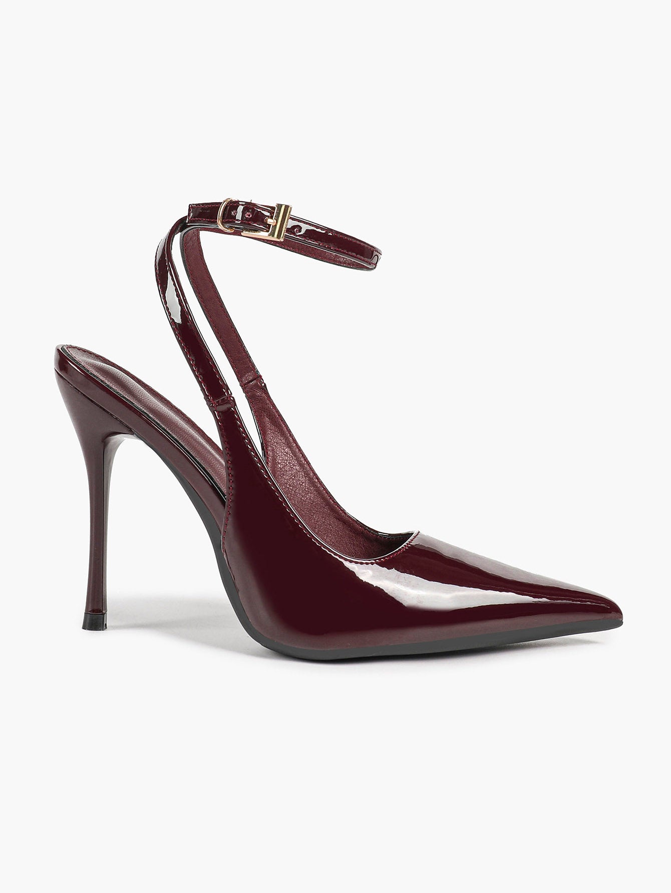 Women's Elegant Patent Leather Pointed Toe Pumps Ankle Strap Stiletto Heels Nightclub Daily Dating