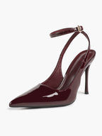 Women's Elegant Patent Leather Pointed Toe Pumps Ankle Strap Stiletto Heels Nightclub Daily Dating