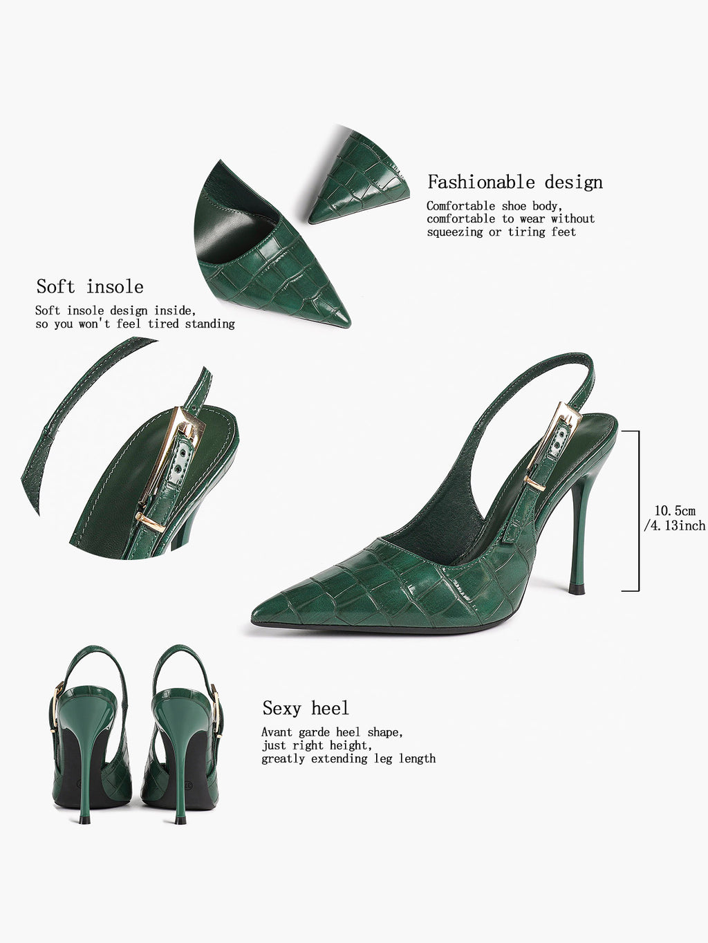 Women's Slingback Pointed Toe Heels-Timeless Elegant Pump