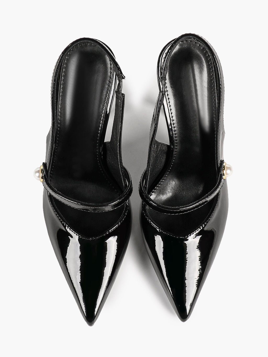 Women's Pearl Detail Slingback Heels Pointed Toe Stiletto Pumps Elegant Dress Formal Evening Shoes