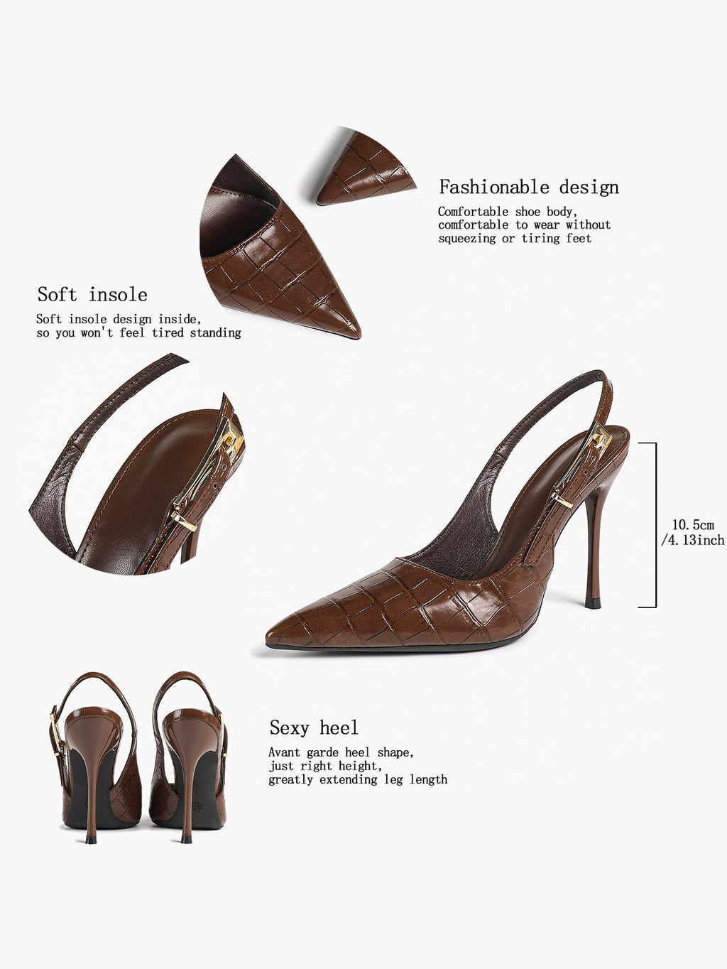 Women's Slingback Pointed Toe Heels-Timeless Elegant Pump