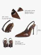 Women's Slingback Pointed Toe Heels-Timeless Elegant Pump