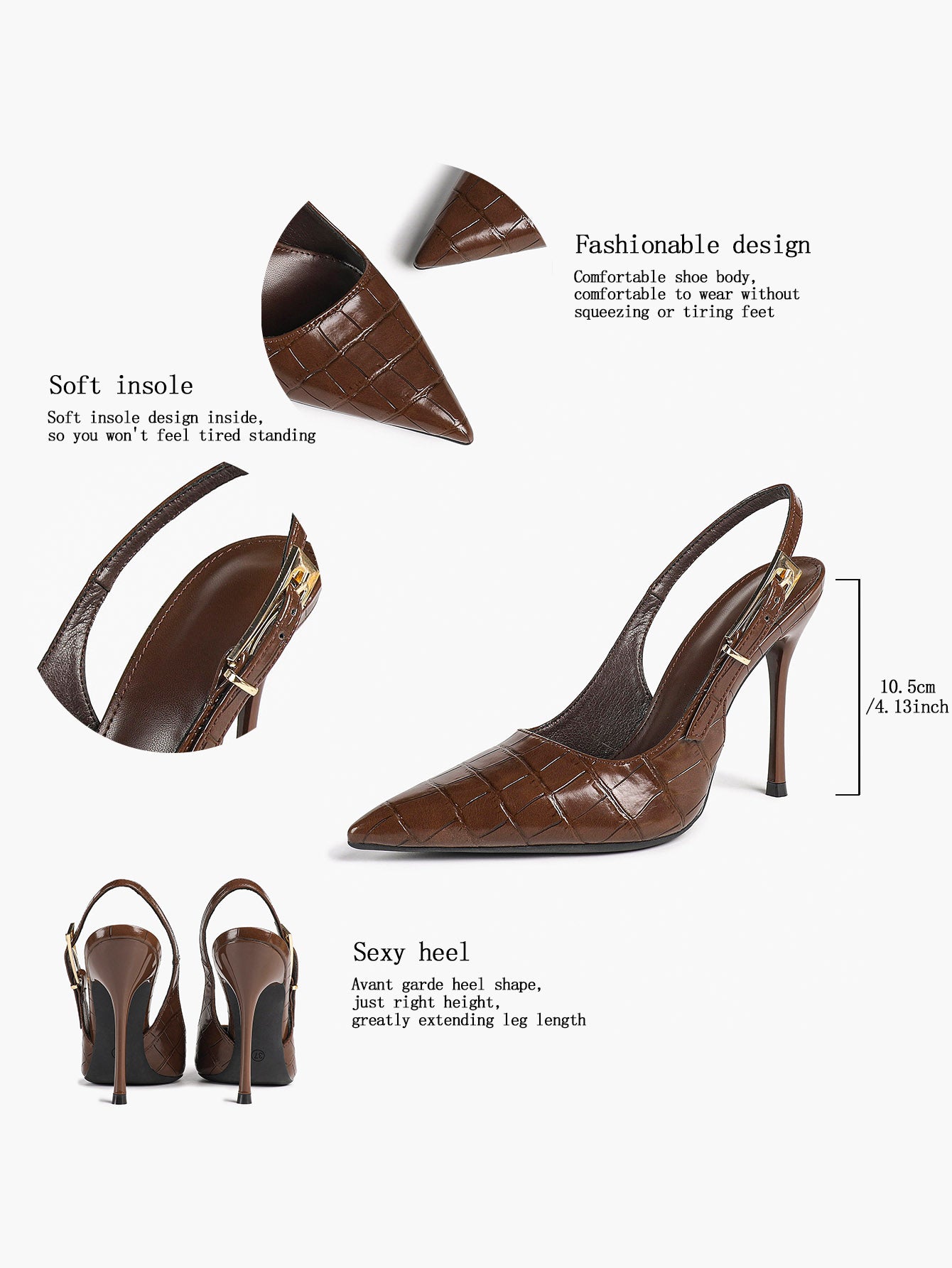 Women's Slingback Pointed Toe Heels-Timeless Elegant Pump