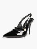 Women's Pearl Detail Slingback Heels Pointed Toe Stiletto Pumps Elegant Dress Formal Evening Shoes