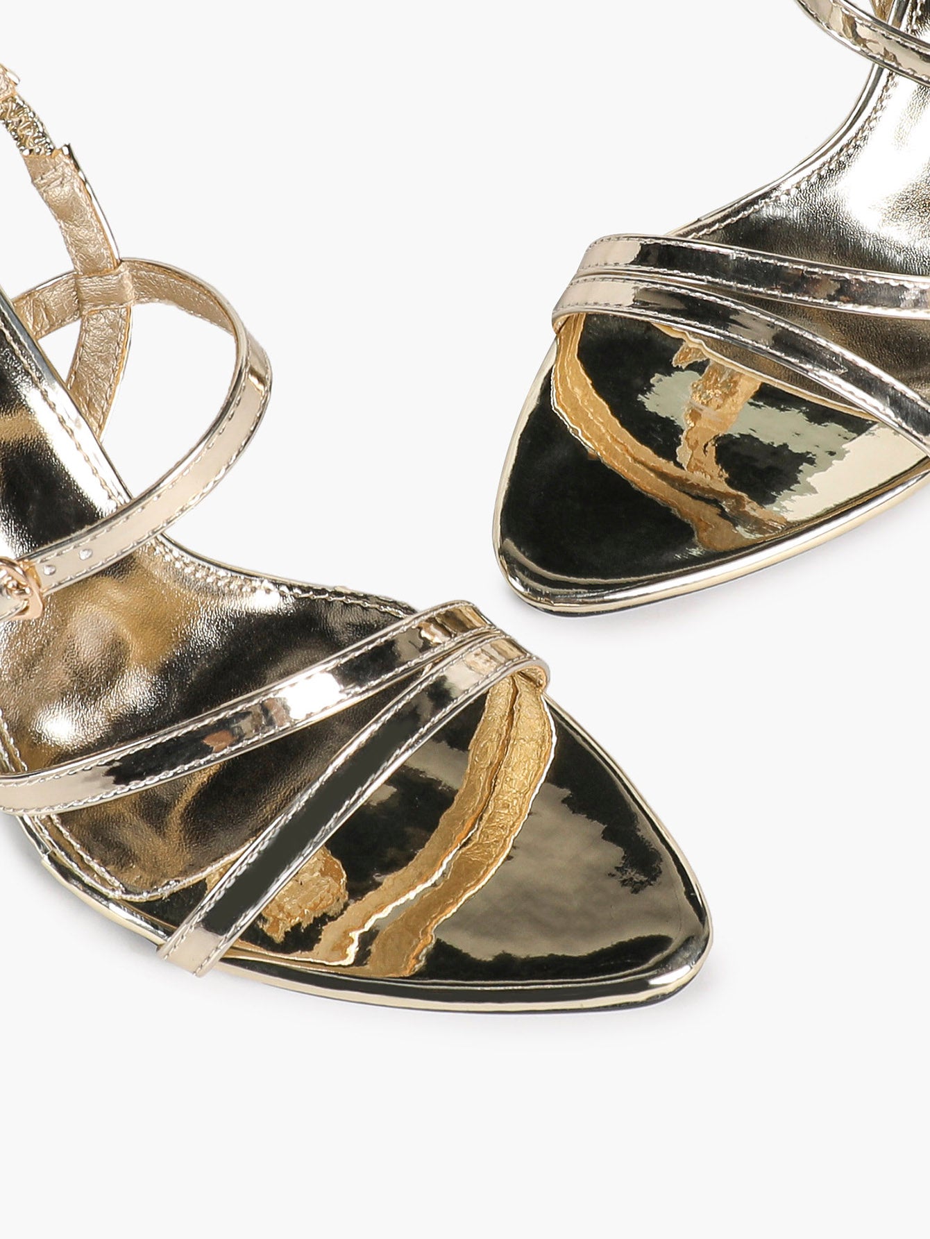 Gold Metallic Open Toe Block Heels Crisscross Strap Slingback Sandals Party Dress Shoes
