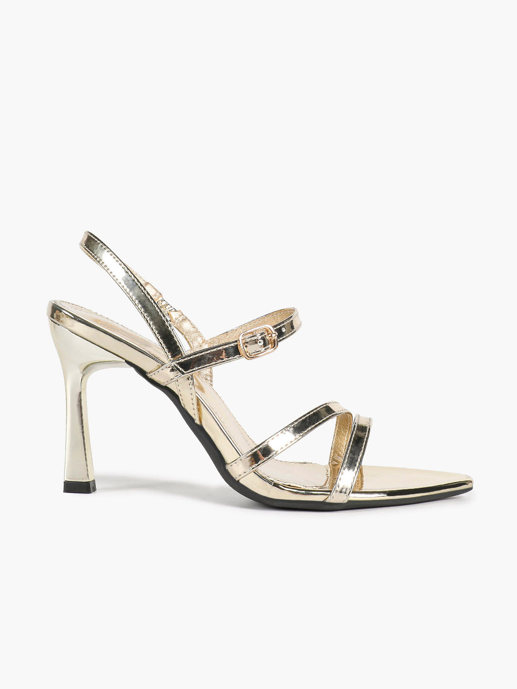 Gold Metallic Open Toe Block Heels Crisscross Strap Slingback Sandals Party Dress Shoes