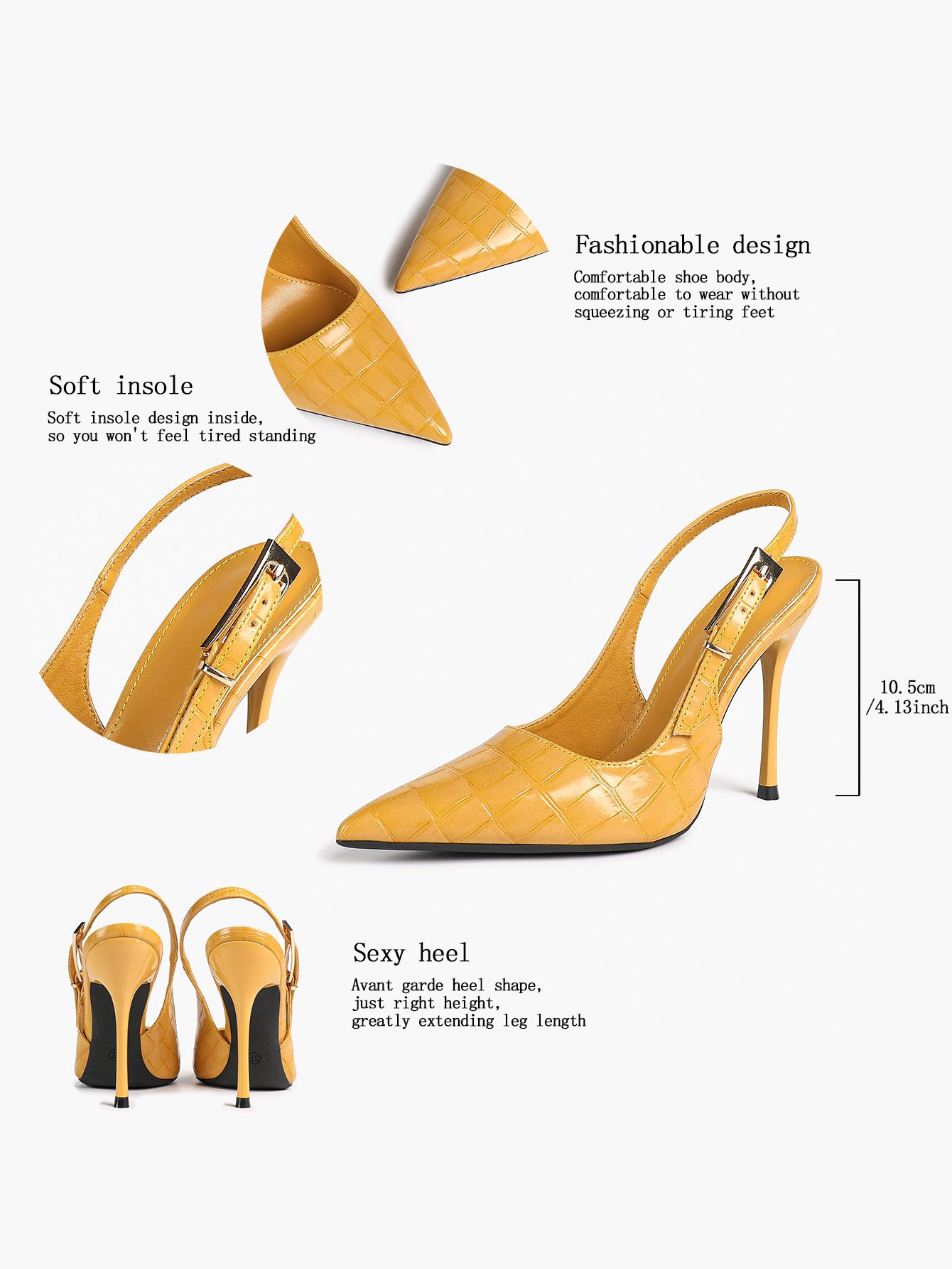Women's Slingback Pointed Toe Heels-Timeless Elegant Pump