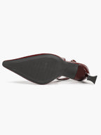 Burgundy Slingback Heels Pointed Toe Flared Heel Pumps Party Office Date Night